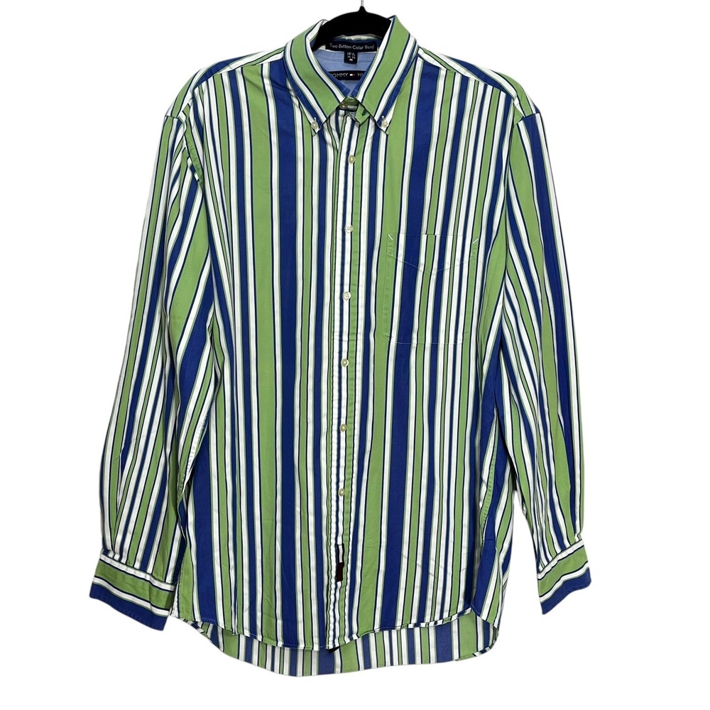 Tommy Hilfiger Mens Striped Button Down‎ Long Sleeve Casual Shirt Size M